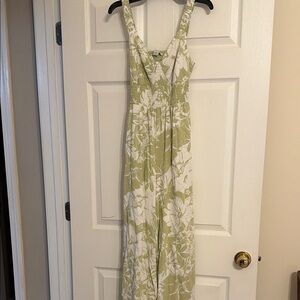 American Eagle Outfitters Green Floral Jumpsuit